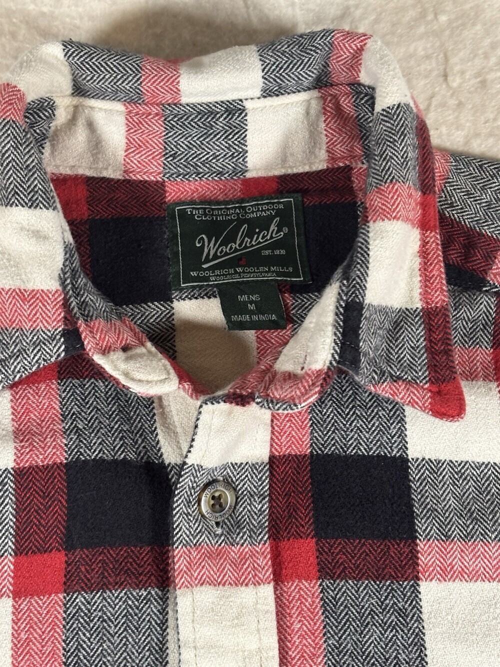 Woolrich Men's Vintage Button Down Flannel Shirt Size Medium - Picture 3 of 7